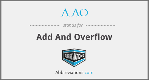 What is the abbreviation for add and overflow?